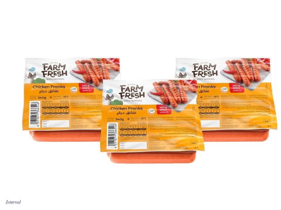 Farm Fresh نقانق دجاج حارة مجمدة 340 g x 3 pcs بسعر خاص