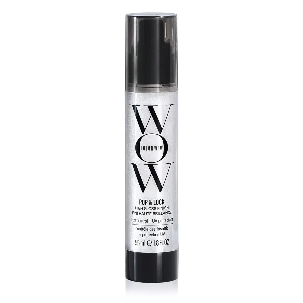 Color Wow سيروم Pop Lock بلمسة لامعة عالية لمقاومة التجعد ومنع بهتان اللون وإصلاح الأطراف المتقصفة وإضافة لمعان لشعر ناعم لامع
