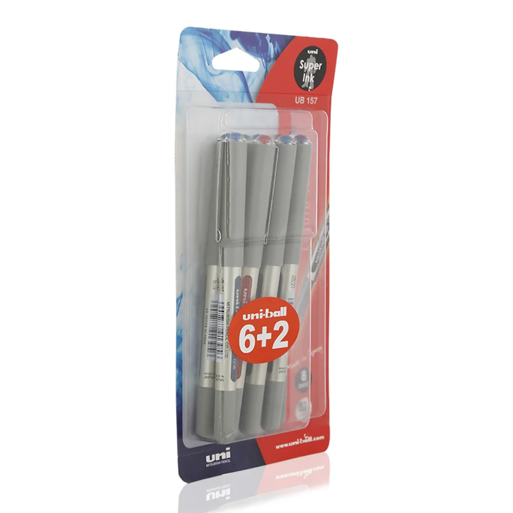 Uniball Mistubishi قلم آي رولر 0.7Mm 6 Pc+2Pc مجاني Mip-Pack-057