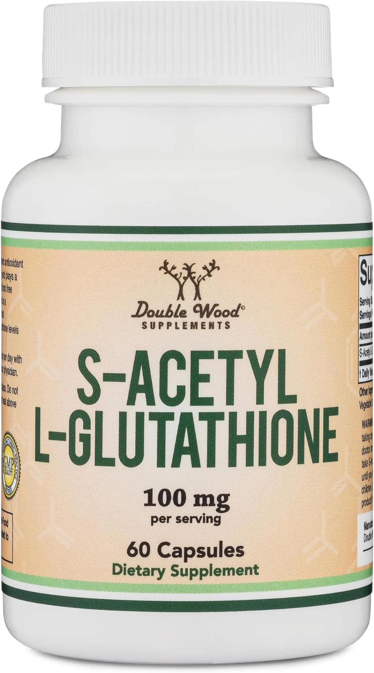 Double Wood Supplements إس-أسيتيل إل-جلوتاثيون، 60x100mg كبسولة