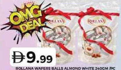 Rollana Wafers Balls Almond White