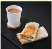 شاي حليب طازج + رول شاورما دجاج صغير