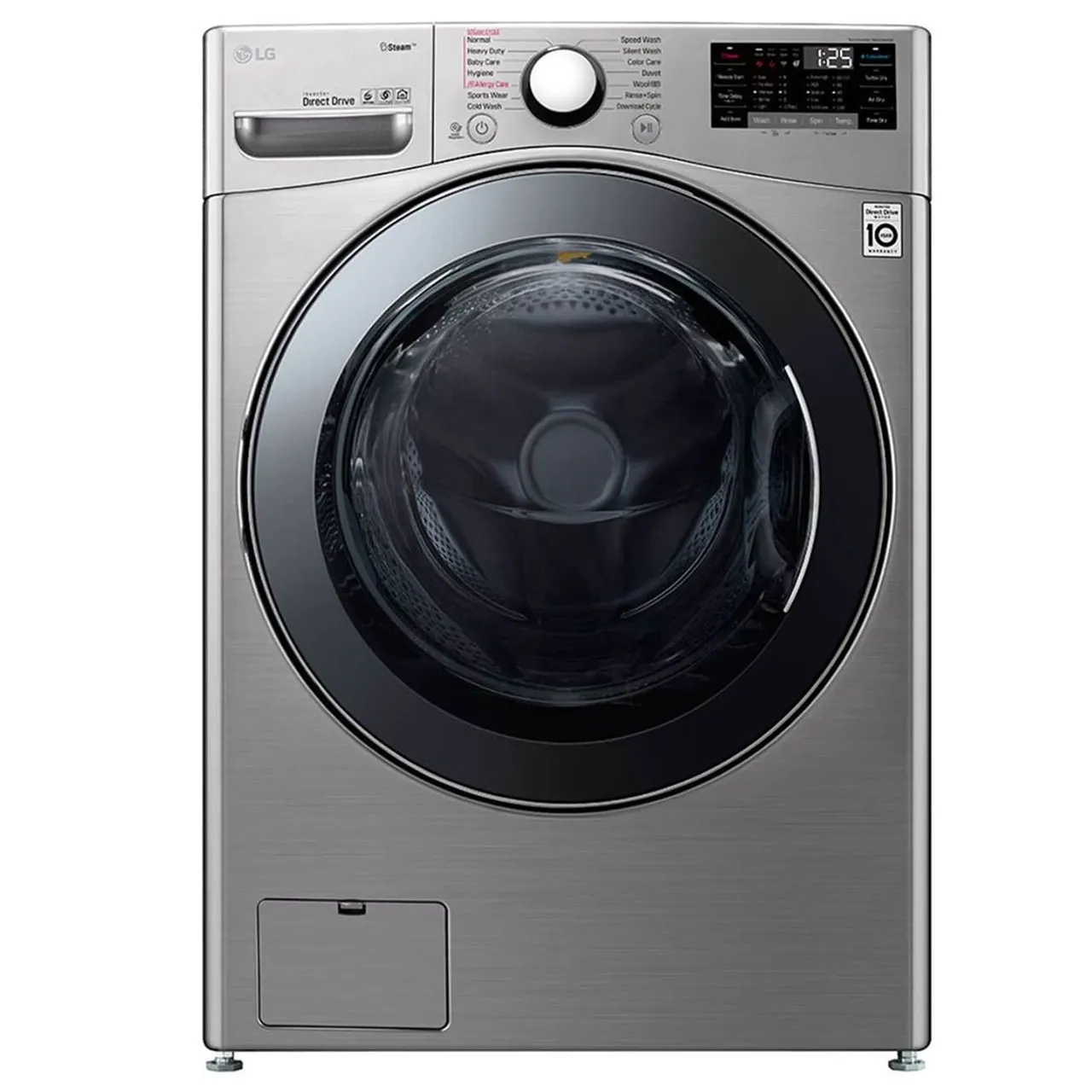 LG غسالة تحميل أمامي F0P3CYVDT بالبخار وTurboWash فضي