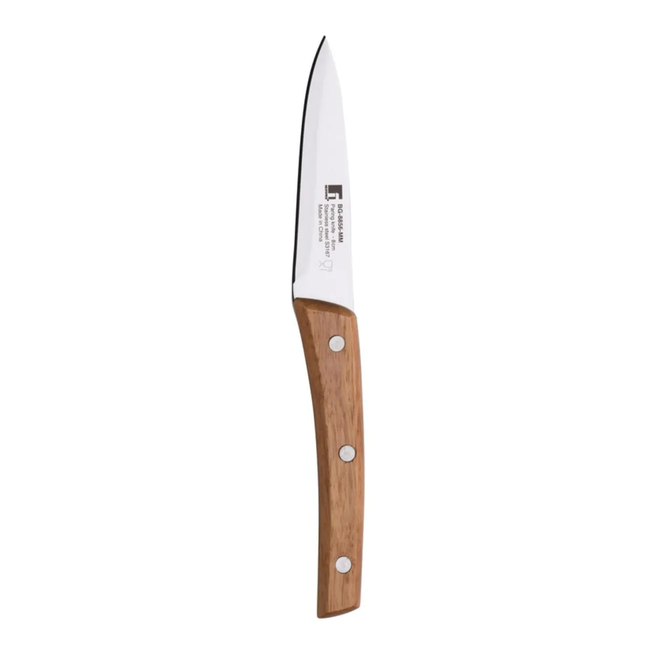 Bergner سكين تقشير من الستانلس ستيل بمقبض خشبي Nature مقاس 8.75 cm، BG8856MM