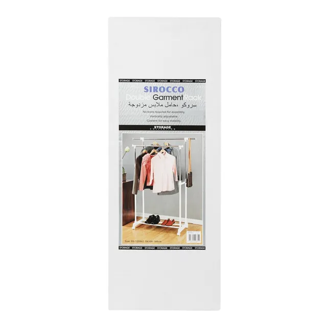 Sirocco Double Garment Rack - 85 x 42.5 x 100-160cm