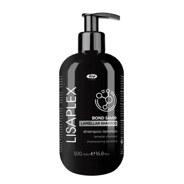 Lisaplex Bond Saver Lamellar Shampoo for All Hair Types - Damaged Hair Repair, CareStrengthen, Sulfate Free, 16.9 fl oz