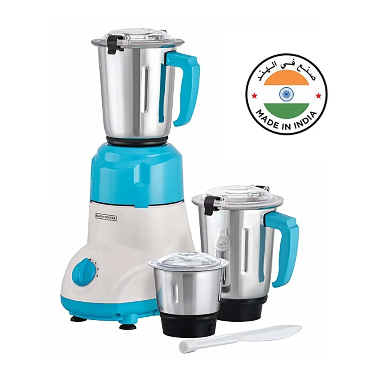 Black+Decker خلاط مطحنة متعدد الوظائف 3 في 1 مع 3 برطمانات 550W أزرق MG550-B5