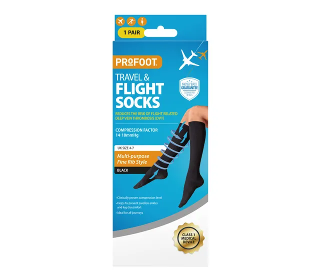 Profoot Flight Socks Ribbed Black