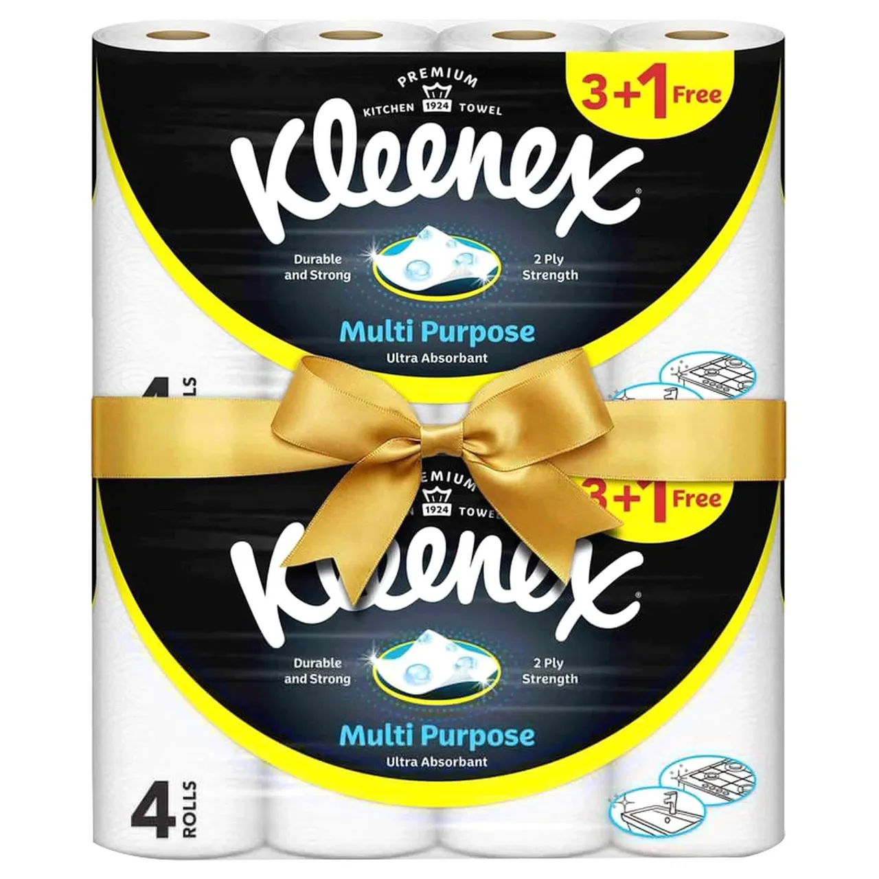 A1 Kleenex مناشف ورقية للمطبخ متعددة الاستخدام 2 Ply ‏90 منديل، 8 لفات