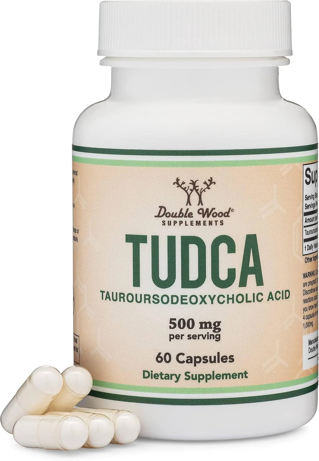 Double Wood Supplements مكمل دعم الكبد TUDCA ‏(60 كبسولة، 500mg)