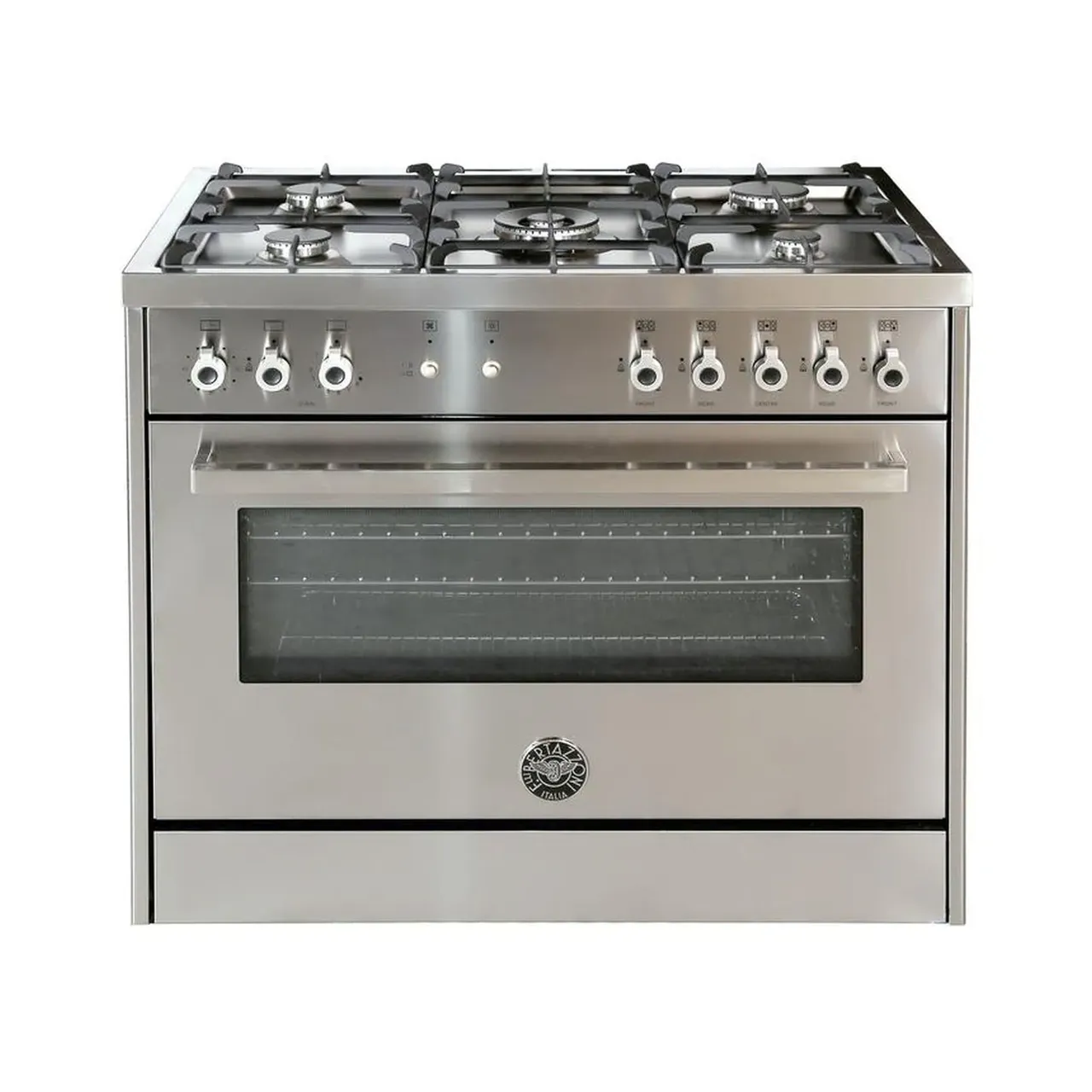 Bertazzoni طباخ غاز كامل قائم بذاته بمروحتين PRO905GGVLXE فضي