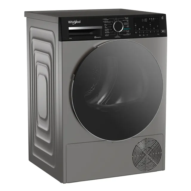 Whirlpool Heat Pump Dryer, WDH103CDSBME, Silver, 6th Sense, Inverter Technology, HomeWhiz, 1200RPM, 10 Year Motor Warranty, Made in Turkey