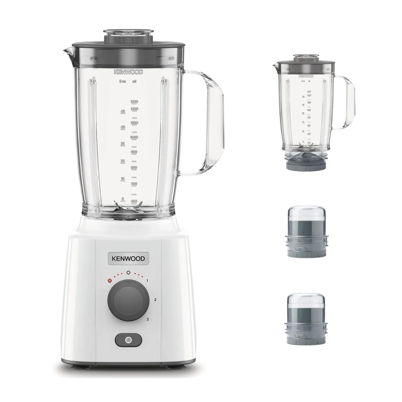Kenwood خلاط 650W لعمل السموذي Blend-X Fresh مع وعاء خلاط إضافي ومطحنة ومبشرة ووظيفة تكسير الثلج Blp41.H0Wh أبيض