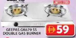 Geepas موقد غاز مزدوج Gk679 Ssf