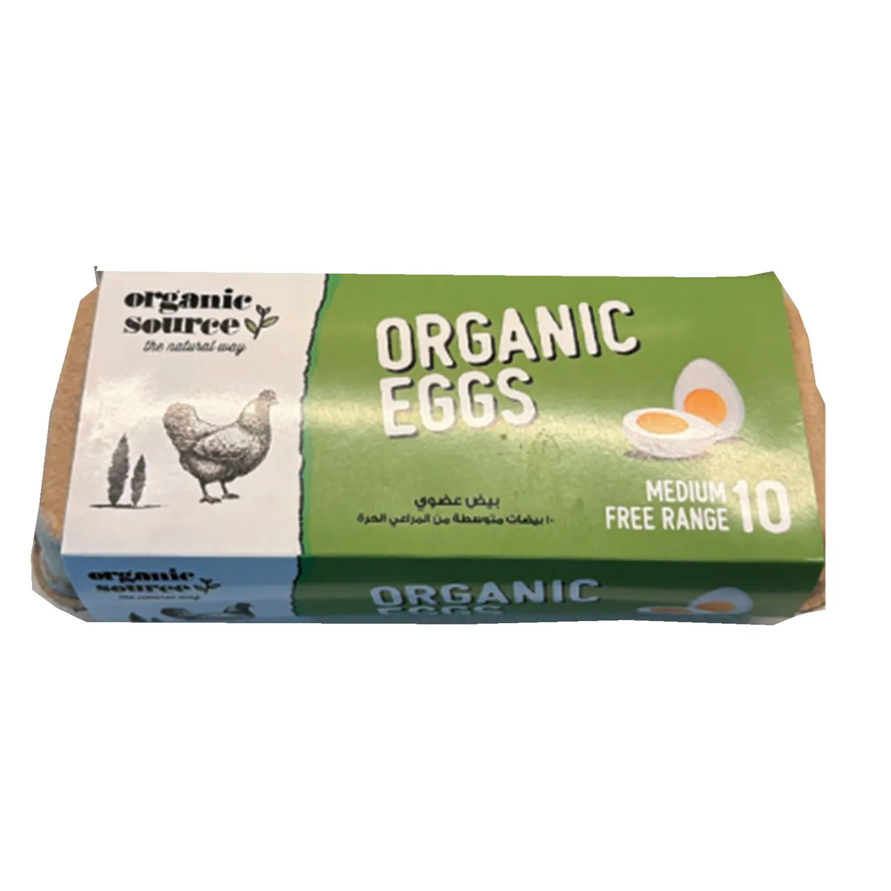Organic Larder بيض أبيض عضوي من دجاج حر متوسط الحجم