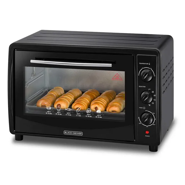 Black+Decker Double Glass Toaster Oven TRO45RDG-B5 Black