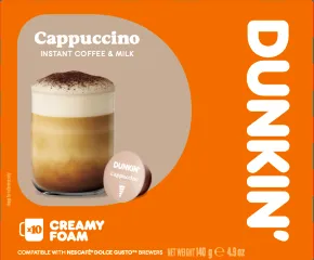 Dunkin كبسولات قهوة كابتشينو برغوة كريمية - 10 Caps