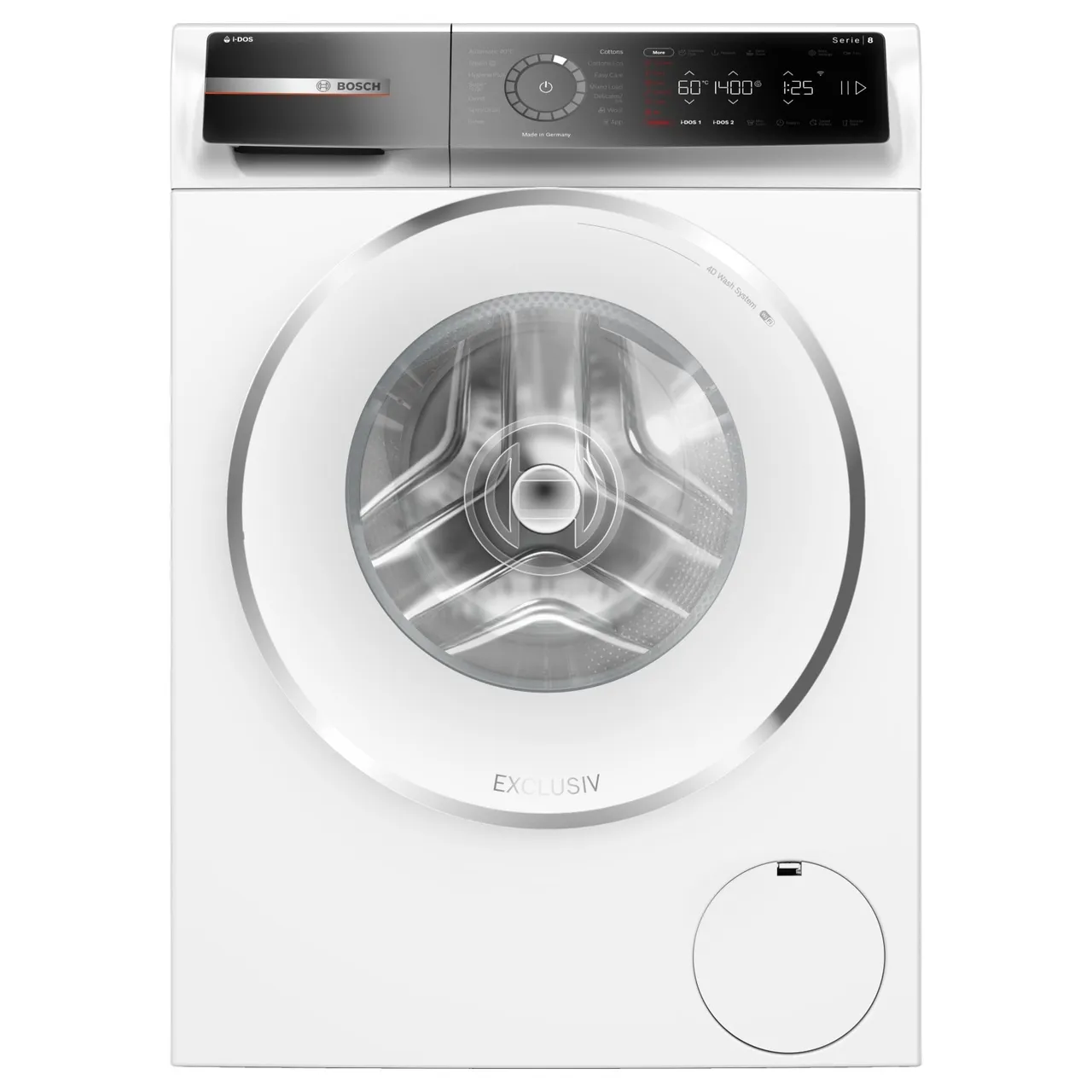 Bosch غسالة تحميل أمامي WGB244A0GC، EcoSilence Drive، 1400 rpm، ستانلس ستيل، أبيض