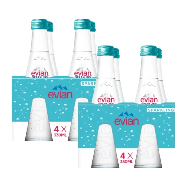 Evian مياه معدنية فوارة بيرييه