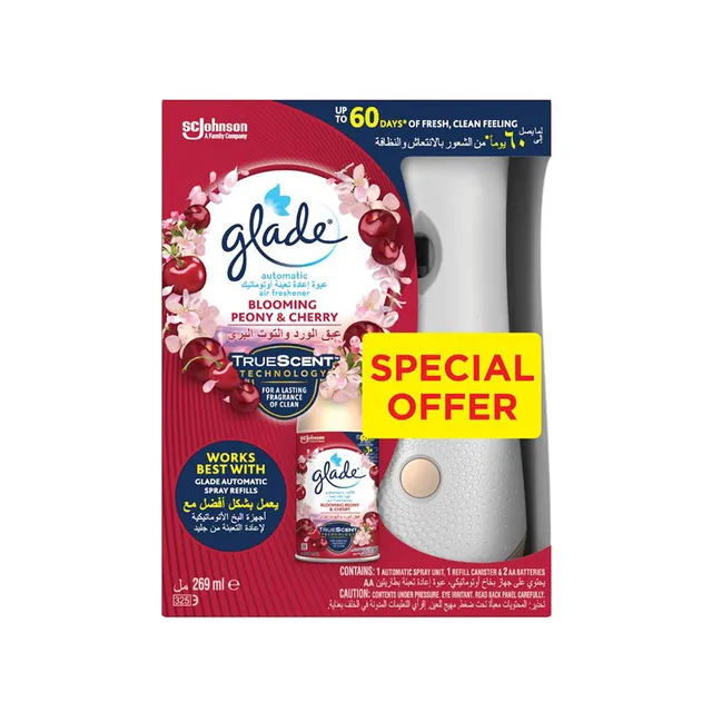 Glade Automatic Air Freshner Holder Peony & Cherry +