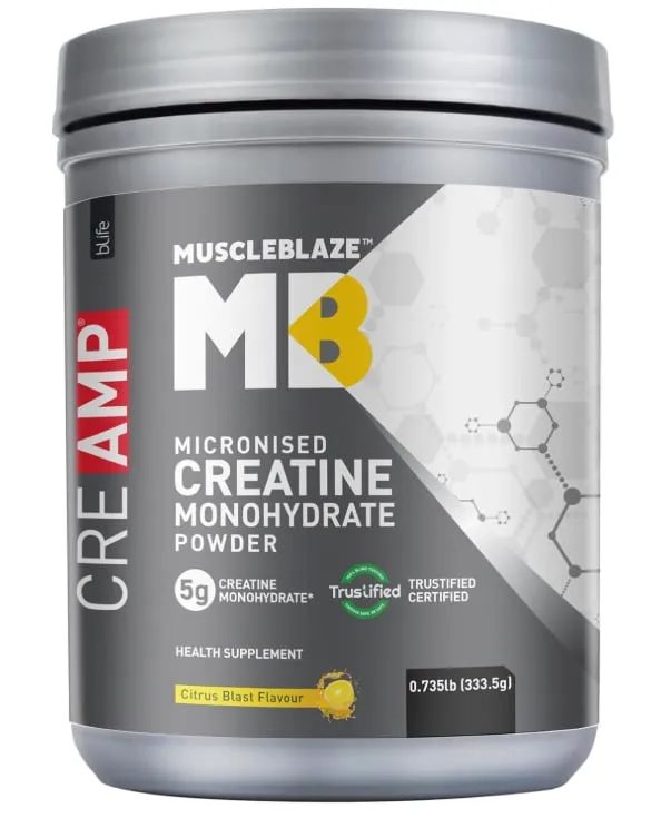 Muscleblaze كرياتين مونوهيدرات CreAMP بنكهة الحمضيات Citrus Blast، 0.66 lb