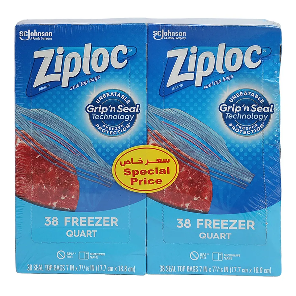 Ziploc أكياس علوية Grip'n Seal - 2 x 38 Piece