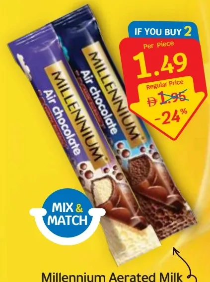 Millennium Aerated Milk Chocolate / White Chocolate