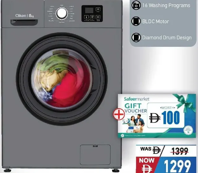 Clikon Front Load Fully Automatic Washing Machine CK652