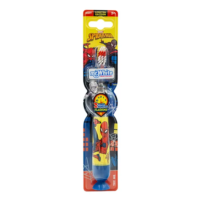 Mr.White Spiderman Flashing Toothbrush Soft for 3+ Years 1 pc