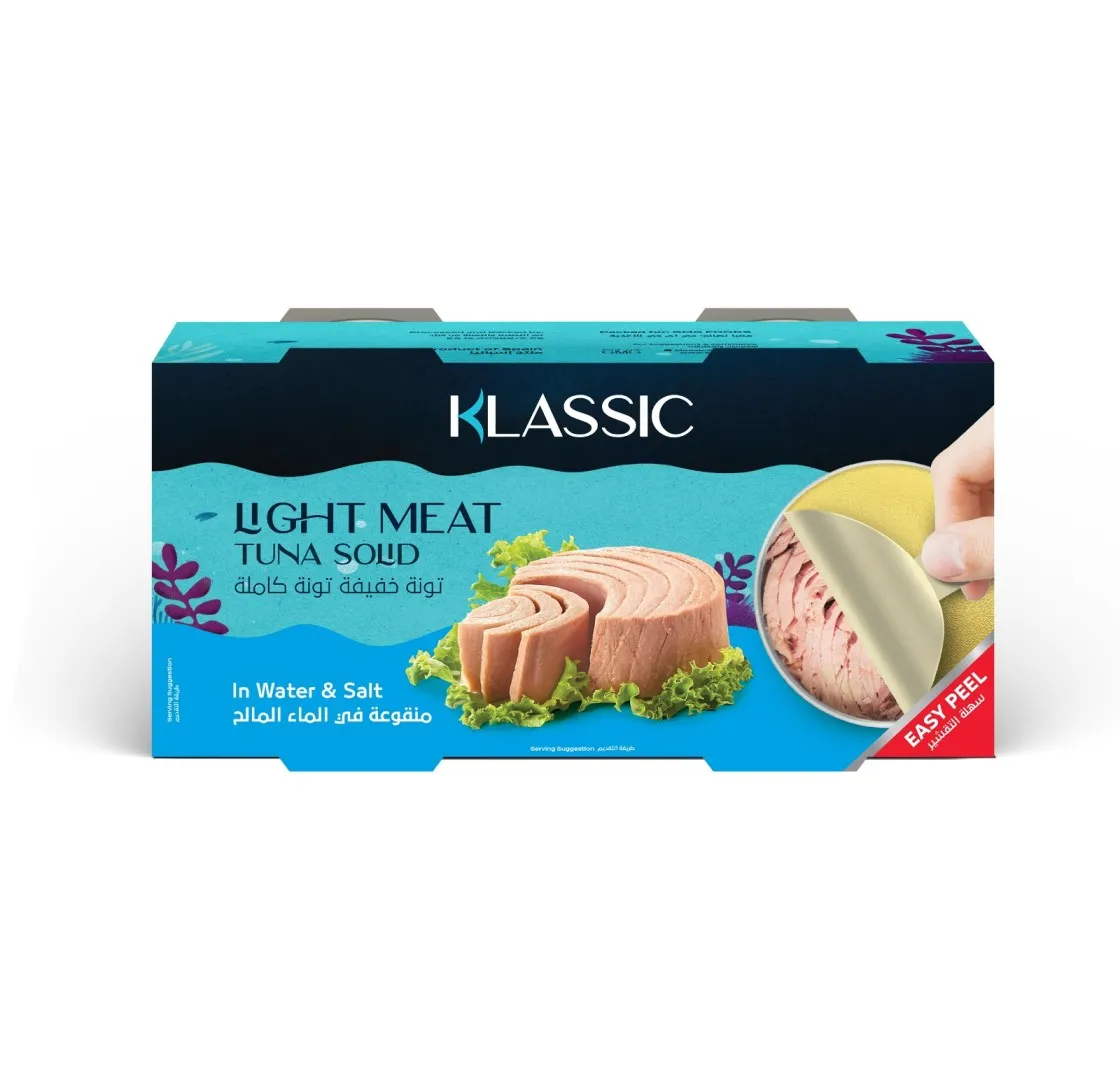 Klassic تونة لحم خفيف صلبة في الماء