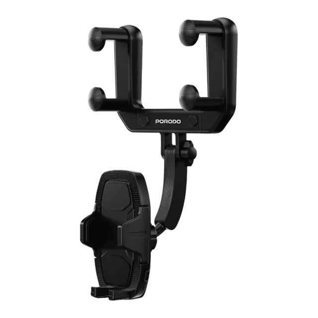 Porodo Mirror Mounted Phone Holder Bracket with Extendable Arm, Black, PDRVMPH