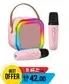 ZB PARTYBOX 20 Bluetooth Speaker with RGB Lights, Includes 2 Wireless Mic 20W