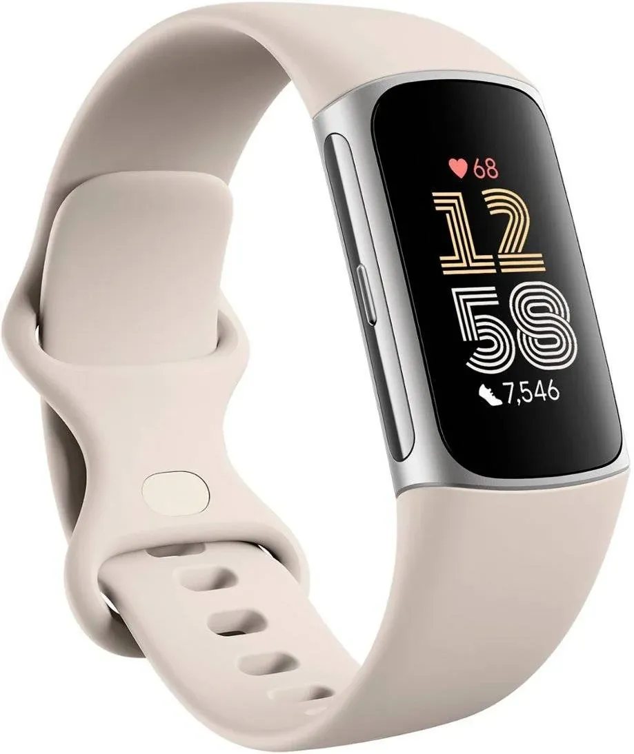fitbit ساعة ذكية Charge 6 لتتبع اللياقة والصحة المتقدم مع GPS مدمج - لون Porcelain (نسخة دولية)