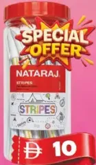 Nataraj Stripes Bpen Fine 0.7 mm Blu