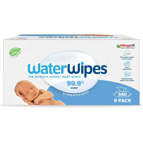 Waterwipes Baby Wipes Super Value Box 540 Sheets - 9 x 60 Pcs