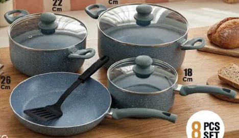 Home4U Marble Coated Cookware Set Assorted