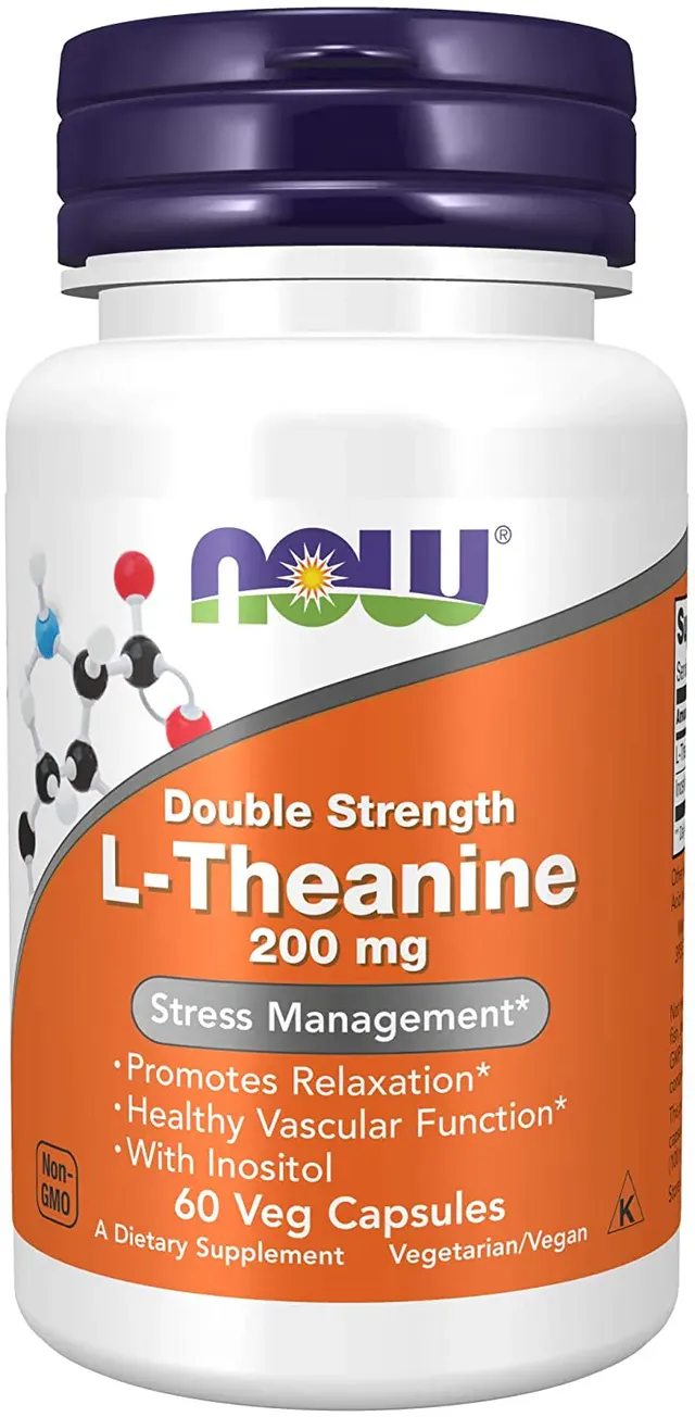 now Supplements, L-Theanine 200 mg With Inositol, Stress Management*, 60 Veg Capsules
