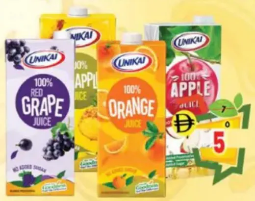 Unikai Orange/Apple/Grape/Pine Apple Juice Uht
