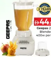 Geepas 2in1 Blender 400W