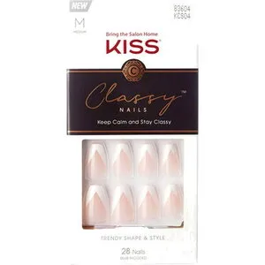 Kiss Classy Nails أظافر Medium Kcs04c وردي 28 Pieces