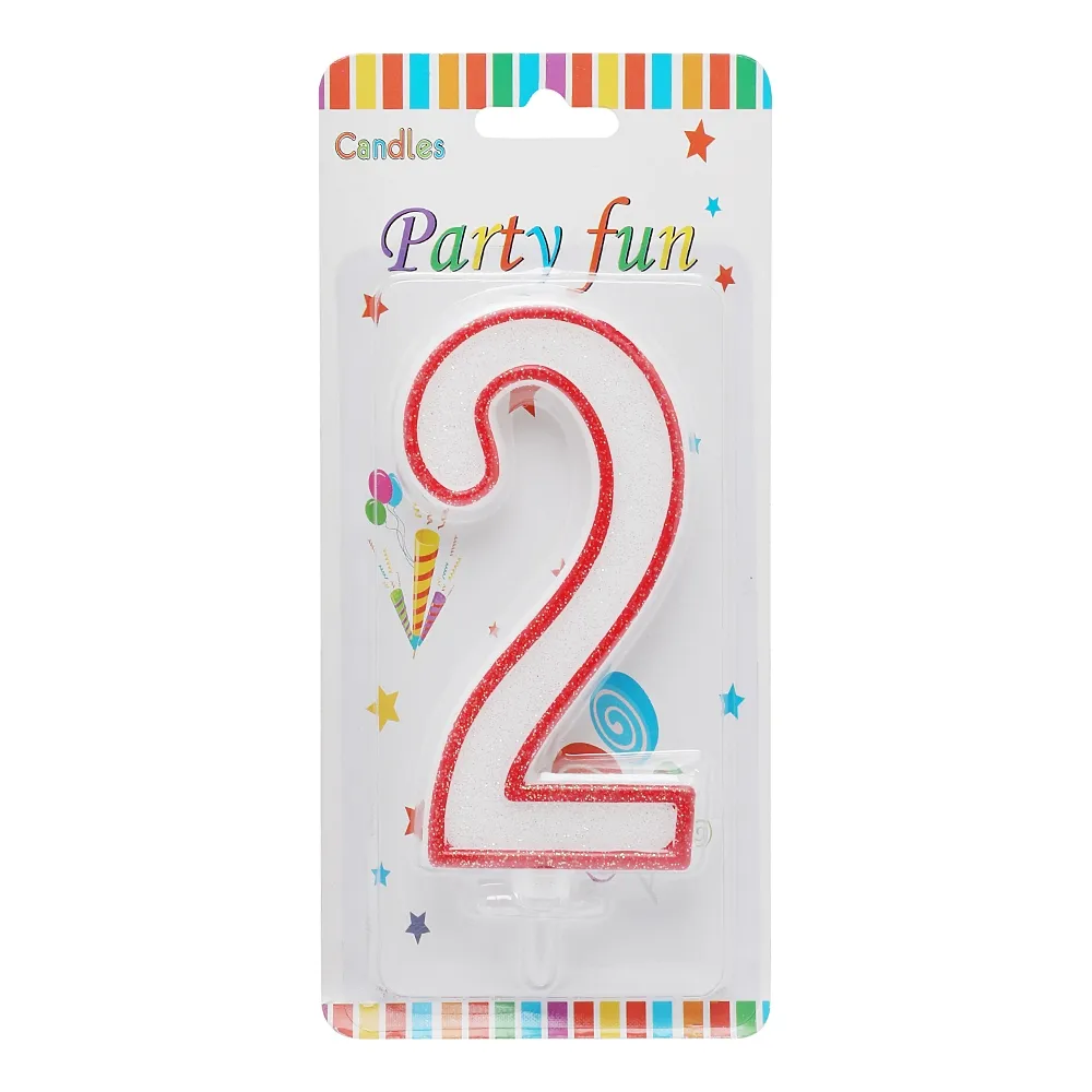 Party Fun شموع على شكل الرقم 2 - 1 pcs