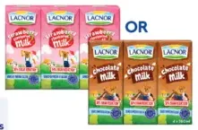 Lacnor حليب UHT بالفراولة أو الشوكولاتة