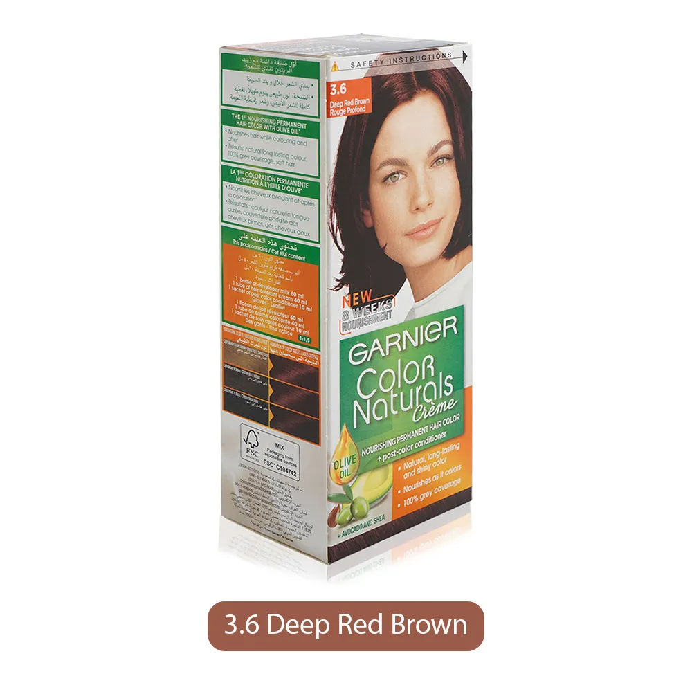 Garnier كريم Color Naturals - 3.6 بني أحمر غامق