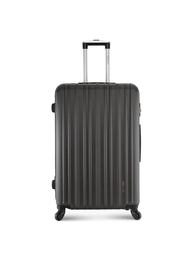 Parajohn Large 28-Inch ABS Material Lightweight Hardshell Luggage Trolley carrying Durable Hardsided Spinner Trolley Suitcase Dark grey
