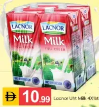 Lacnor حليب UHT كامل الدسم طويل الأجل