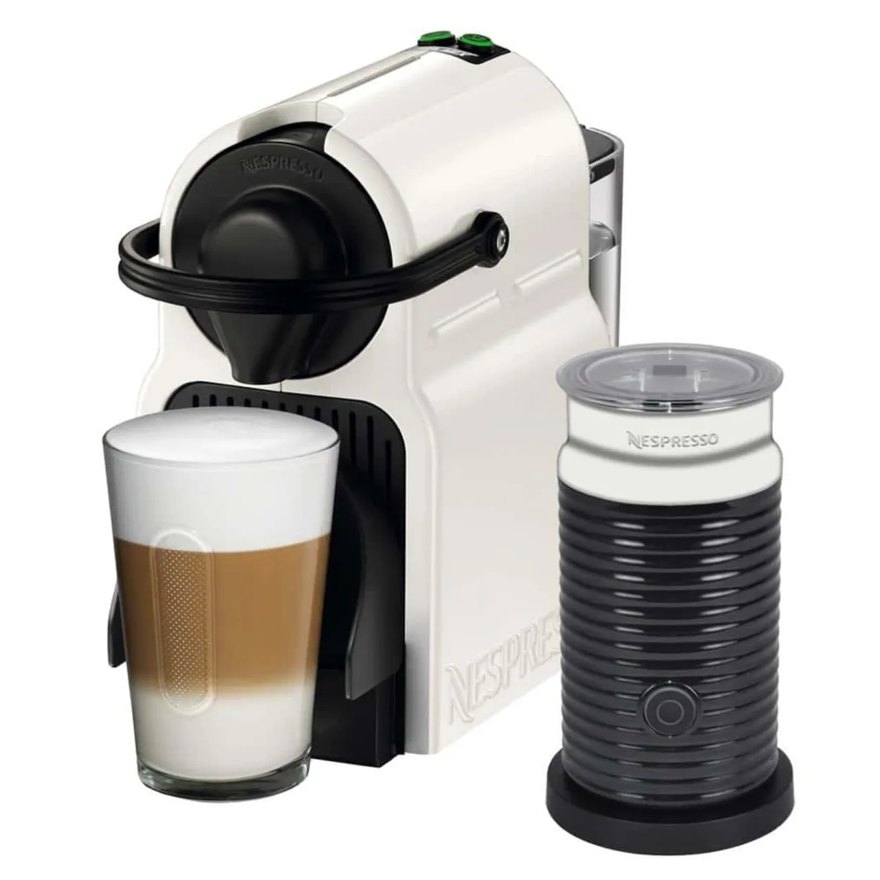 Nespresso ماكينة قهوة Inissia مع Aeroccino 3، أبيض، C40-WH-3694-BK