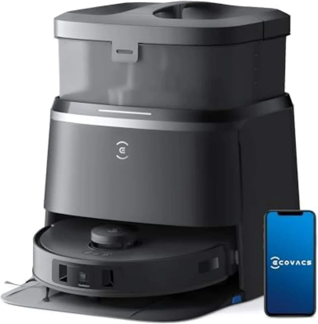 Ecovacs مكنسة روبوت مع ممسحة DEEBOT T30 Pro Omni بالماء الساخن، شفط قوي 11000Pa، مسح متكيف TruEdge، بدون تشابك، TrueDetect 3D 3.0، أسود