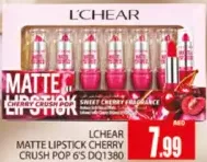 L'Chear Matte Lipstick Cherry Crush Pop DS1380