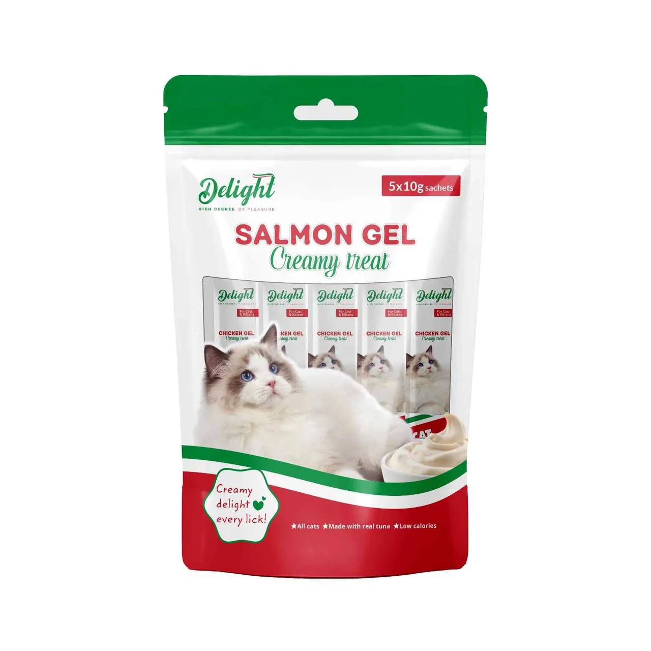Delight Cat Wet Food Creamy Treat Salmon Flavor Gel Snack