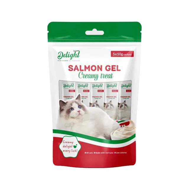 Delight Cat Wet Food Creamy Treat Salmon Flavor Gel Snack